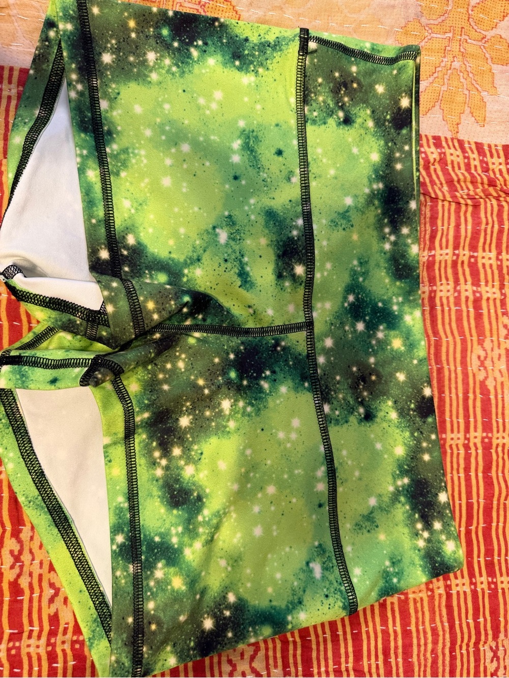 Fleo Green Galaxy Print Athletic Shorts